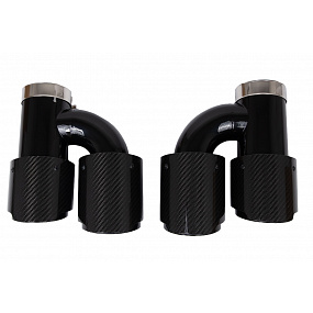 Końcówka Tłumika 101mmx2 wejście 70mm Carbon Gloss Zestaw