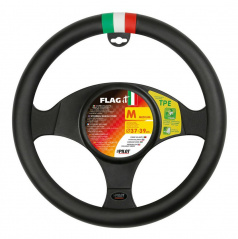 Lenkradbezug schwarz Kunstleder ITALIA 37-39 cm