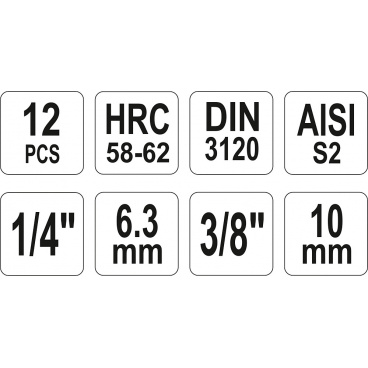 Bits Torx-Satz 12-teilig (CrV 6150)
