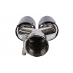 Endrohrdämpfer 89mmx2 Eingang 76mm Carbon Gloss Set