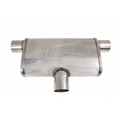 TurboWorks-Doppelsportauspuff (1 Einlass / 2 seitliche Auslässe) 63,5 mm