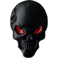 Selbstklebendes Metallemblem SCHÄDEL (schwarz) 35x50 mm