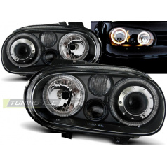 VW Golf 4 09.97-09.03 klare Frontleuchten Angel Eyes schwarz