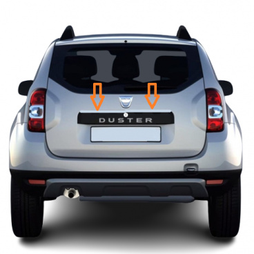 Edelstahlstreifen mit Klebestreifen über dem Nummernschild Omtec WV Passat Kombi 2010-15, Dacia Duster 2018+ Edelstahlstreifen mit Klebestreifen über dem Nummernschild Omtec WV Passat Kombi 2010-15, Dacia Duster 2018+