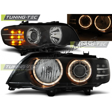 BMW X5 E53 09.1999-10.2003 ANGEL EYES SCHWARZE LED-BLINKER VORNE, KLARES LICHT BMW X5 E53 09.1999-10.2003 ANGEL EYES SCHWARZE LED-BLINKER VORNE, KLARES LICHT