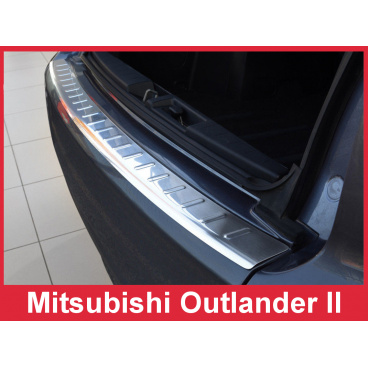 Edelstahlabdeckung - Schwellenschutz für die hintere Stoßstange Mitsubishi Outlander II 2006-12