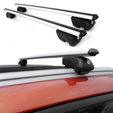Abschließbarer Aluminium-Dachträger Omtec Boldbar V2 silber mit einer Belastung von bis zu 75 kg Abschließbarer Aluminium-Dachträger Omtec Boldbar V2 silber mit einer Belastung von bis zu 75 kg