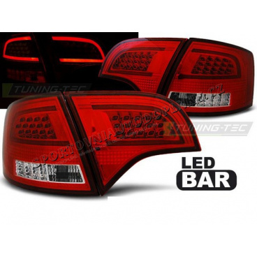 AUDI A4 B7 11.2004-03.08 Avant-Rückleuchten rot-weiße LED-Leiste AUDI A4 B7 11.2004-03.08 Avant-Rückleuchten rot-weiße LED-Leiste