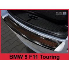 Carbon-Abdeckung – schwarzer Schwellenschutz für die hintere Stoßstange BMW 5 F11 Kombi 2010+