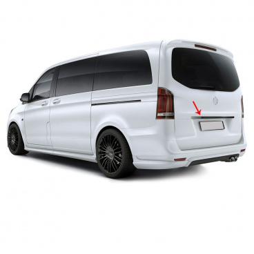 Polierter Edelstahlstreifen über dem hinteren Nummernschild Mercedes Vito W447 2014+ Polierter Edelstahlstreifen über dem hinteren Nummernschild Mercedes Vito W447 2014+