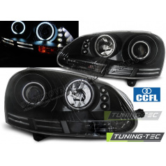 VW GOLF 5 10.2003-09 Angel Eyes CCFL schwarze klare Frontscheinwerfer