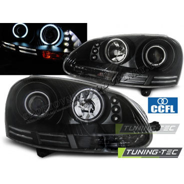 VW GOLF 5 10.2003-09 Angel Eyes CCFL schwarze klare Frontscheinwerfer