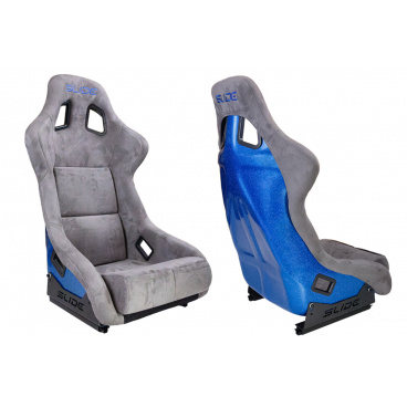 Sportstuhl SLIDE KS2 Premium Grauer Velours & Blauer Glitzer
