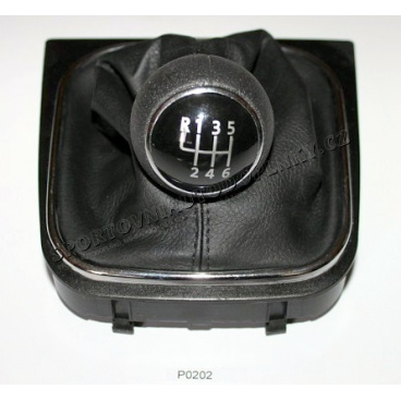 Kompletter Schalthebel VW Golf VI 6 st. inklusive Chromrahmen und Aluminiumplakette