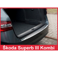 Edelstahlabdeckung – Schutz der Schwelle der hinteren Stoßstange Škoda Superb III Kombi 2015+