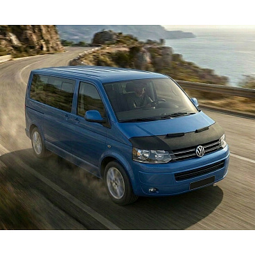 Abdeckung des vorderen Teils der Motorhaube aus schwarzem Carbon für VW T5 2003-10