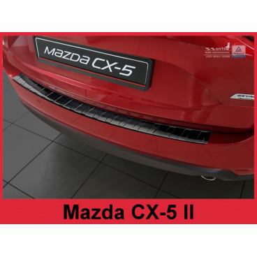 Mazda CX-5 II 2017 Edelstahlabdeckung – schwarzer Schwellenschutz für die hintere Stoßstange
