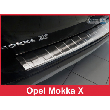 Edelstahlabdeckung - Schwellenschutz für die hintere Stoßstange Opel Mokka X FL 2016+ Edelstahlabdeckung - Schwellenschutz für die hintere Stoßstange Opel Mokka X FL 2016+