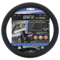 Lenkradbezug schwarz perforiert mit blauer Naht 37-39 cm