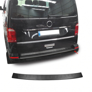 Edelstahl-Heckstoßstangenabdeckung VW T6, T6,1 2015-24 schwarz gebürstet