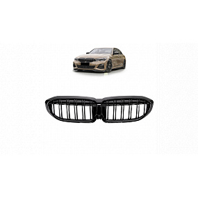 Grill BMW 3 G20 G21 Doppellamellen Glänzend Schwarz Grill BMW 3 G20 G21 Doppellamellen Glänzend Schwarz