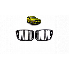 Grill BMW X3 G01 F97 X4 G02 F98 Doppelrippen Glänzend Schwarz Grill BMW X3 G01 F97 X4 G02 F98 Doppelrippen Glänzend Schwarz