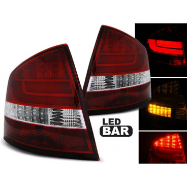 Škoda Octavia 2 Limousine 2004-12 Rückleuchten rot weiß LED BAR Škoda Octavia 2 Limousine 2004-12 Rückleuchten rot weiß LED BAR