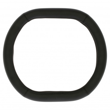 Lenkradbezug aus schwarzem Kunstleder, 37–39 cm, asymmetrisch