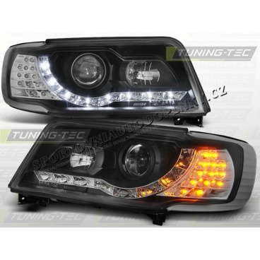 AUDI 100 C4 1990–94 FRONT CLEAR LIGHTS DAYLIGHT LED BLACK
