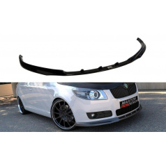 Spoiler unter der Frontstoßstange für Skoda Fabia Mk2, Maxton Design (glänzender schwarzer ABS-Kunststoff)