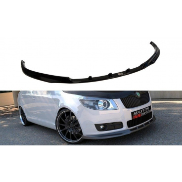 Spoiler unter der Frontstoßstange für Skoda Fabia Mk2, Maxton Design (glänzender schwarzer ABS-Kunststoff)