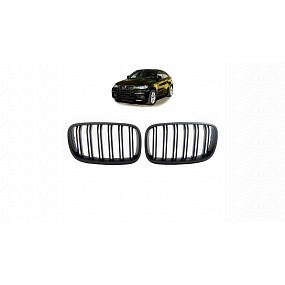 BMW X6 E71 E72 X5 E70 Doppelrippen-Grill Matt Schwarz BMW X6 E71 E72 X5 E70 Doppelrippen-Grill Matt Schwarz