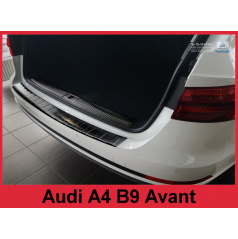 Edelstahlabdeckung - schwarzer Schwellenschutz der hinteren Stoßstange Audi A4 B9 Avant 2015-16