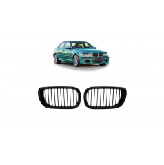 BMW 3 E46 Facelift Compact Grill einzelne Lamellen Glänzend Schwarz