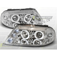 VW PASSAT 3BG 2000-05 FRONT CLEAR LIGHTS ANGEL EYES CHROME