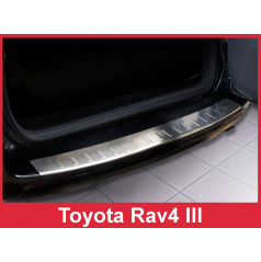 Edelstahlabdeckung – Schutz der Schwelle der hinteren Stoßstange Toyota RAV4 III 2008–10 mit Reserve für 5. Türen
