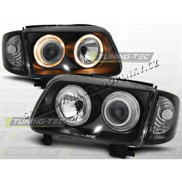 VW POLO 6N 2 1999-01 FRONT CLEAR LIGHTS ANGEL EYES BLACK VW POLO 6N 2 1999-01 FRONT CLEAR LIGHTS ANGEL EYES BLACK