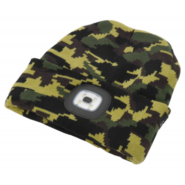 ARMY-Kappe mit LED-Taschenlampe, USB-Aufladung