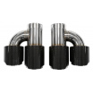 Endstück Schalldämpfer 101mmx2 Eingang 76mm Carbon Glanz Set