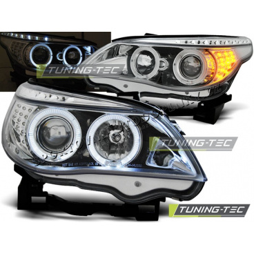 BMW E60/E61 2004-07 KLARES VORDERE LICHT ANGEL EYES CHROM