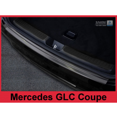 Edelstahlabdeckung - schwarzer Schwellenschutz für die hintere Stoßstange Mercedes GLC Coupé 2016-17