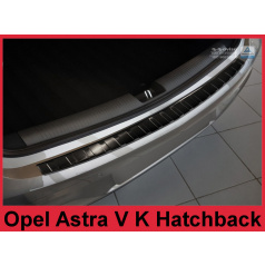 Edelstahlabdeckung - schwarzer Schwellenschutz für die hintere Stoßstange Opel Astra VK Htb. 2015-16