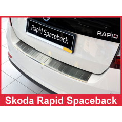 Edelstahlabdeckung - Schwellenschutz für die hintere Stoßstange Škoda Rapid Spaceback 2013-16