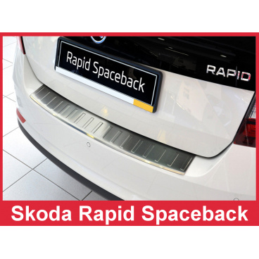 Edelstahlabdeckung - Schwellenschutz für die hintere Stoßstange Škoda Rapid Spaceback 2013-16