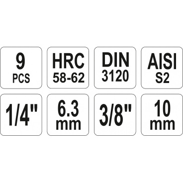 Bitsatz 9-teilig (CrV 6150) Bitsatz 9-teilig (CrV 6150)