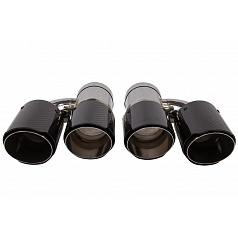 Endrohrdämpfer 89mmx2 Eingang 70mm Carbon Gloss Set