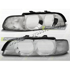 BMW E39 95-00 KOMPLETTE LICHTABDECKUNGEN CHROM - OHNE LINSEN (LPBM13)