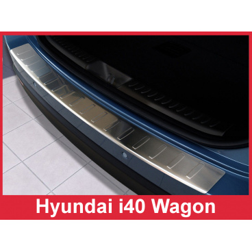 Edelstahlabdeckung - Schwellenschutz für die hintere Stoßstange Hyundai i40 Wagon 2011-16