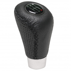 Lederschaltknauf schwarz/schwarze Nähte