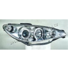 Peugeot 206 klare Optik Angel Eyes Chromhintergrund